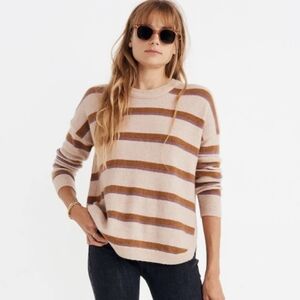 Madewell Striped Tan and Brown Women's Sweater